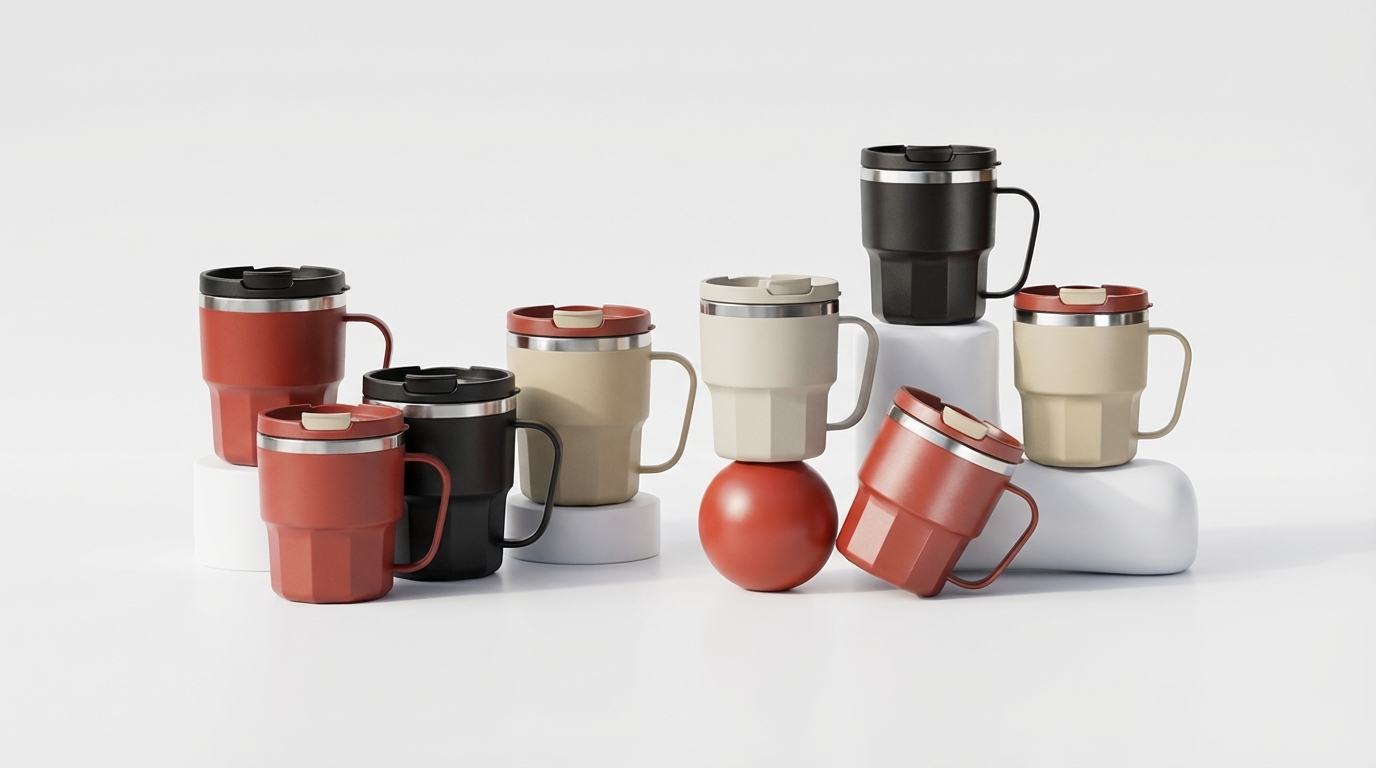 Mug Térmico de Aluminio Premium con Asa y Tapa Hermética